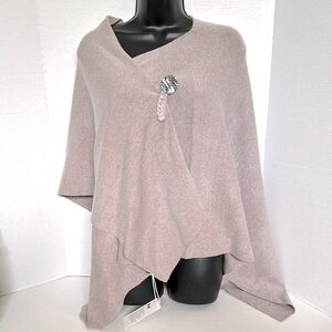 Puli Tan Asymmetrical Shrug with V-Neck